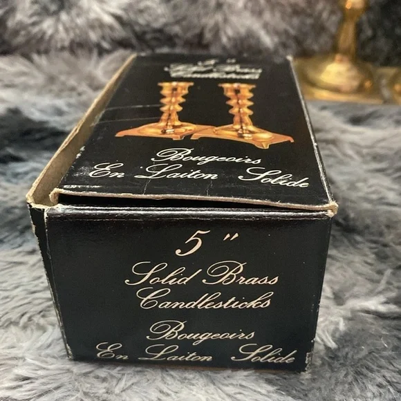 NIB Vintage Brass Candlestick 5” Candle Holders - Picture 10 of 16